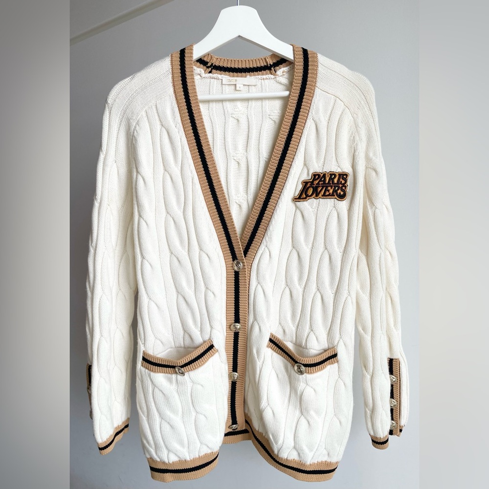 Maje Paris Lovers Knit Cardigan Sweater S